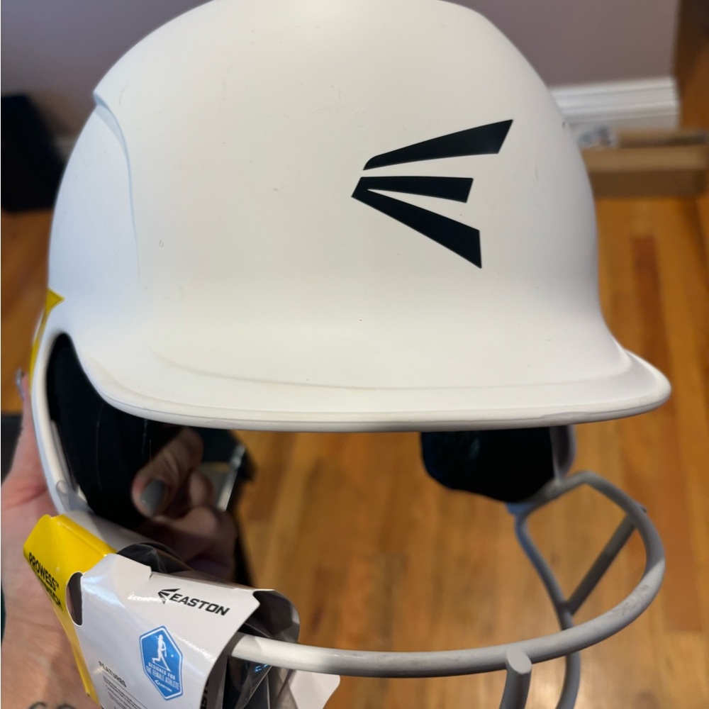 Easton White and Black Youth Helmet